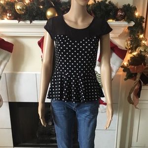Polka dot peplum top